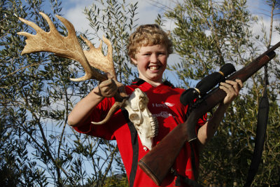 Jake Mirfin with Robs rifle Jake Mirfin with Robs rifle